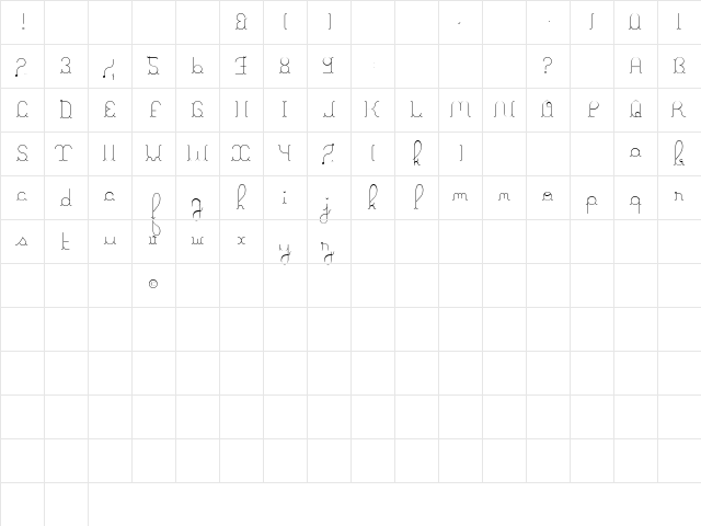 A La Nage Light Character Map