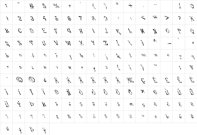 FZ JAZZY 21 HOLEY LEFTY Normal Character Map