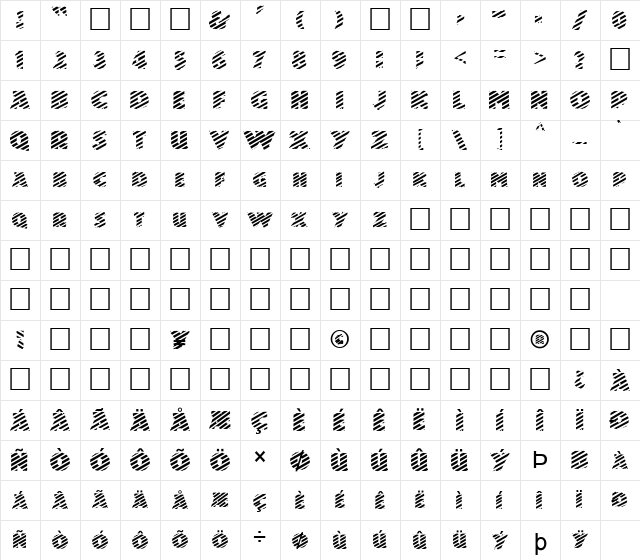 FZ JAZZY 24 STRIPED Normal Character Map
