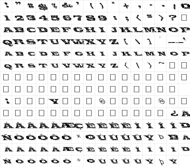 FZ JAZZY 26 CRACKED LEFTY Normal Character Map