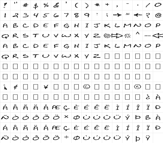 FZ JAZZY 29 CRACKED EX Bold Character Map FZ JAZZY 29 CRACKED EX Bold Character Map