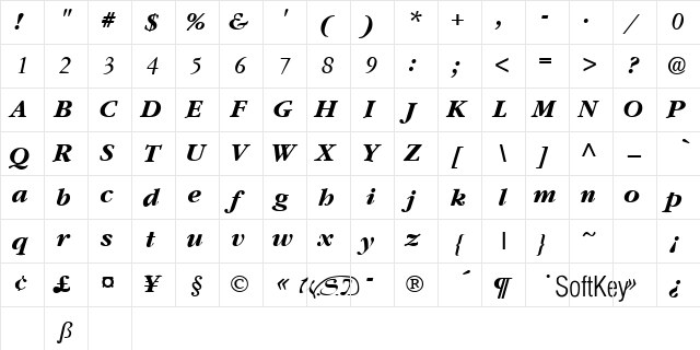 Amethyst Bold Italic Bold Italic Character Map