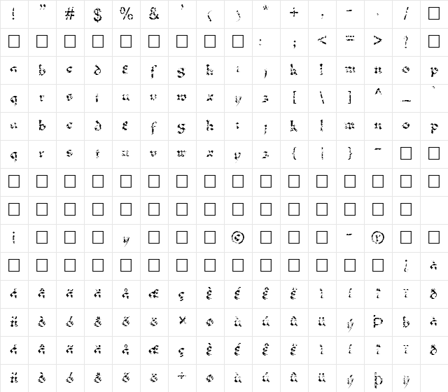 FZ JAZZY 33 HOLEY Normal Character Map