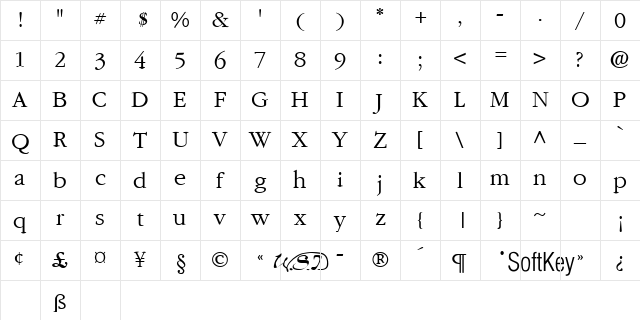 Amethyst Regular Character Map
