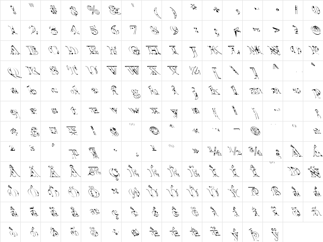 FZ ROMAN 25 SPOTTED LEFTY Normal Character Map
