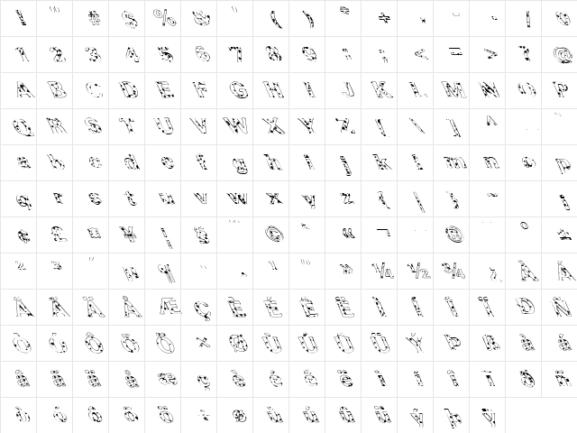 FZ ROMAN 37 SPOTTED LEFTY Normal Character Map FZ ROMAN 37 SPOTTED LEFTY Normal Character Map