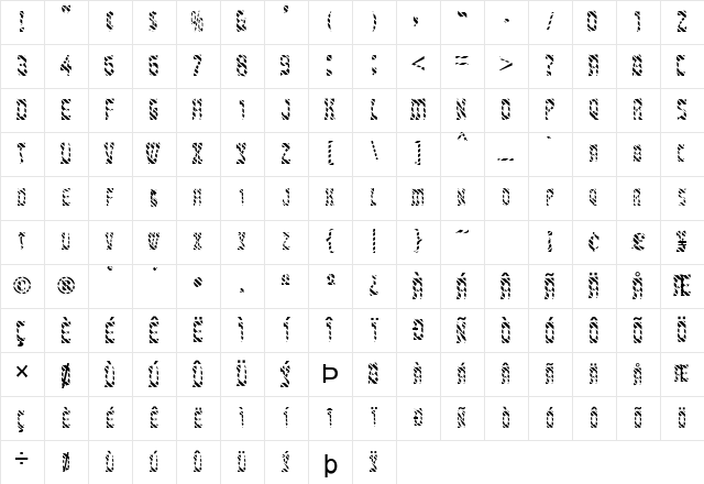 FZ UNIQUE 27 STRIPED Normal Character Map