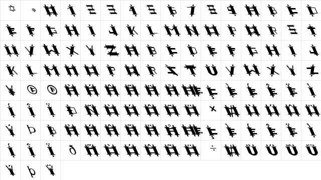 FZ UNIQUE 48 LEFTY Normal Character Map