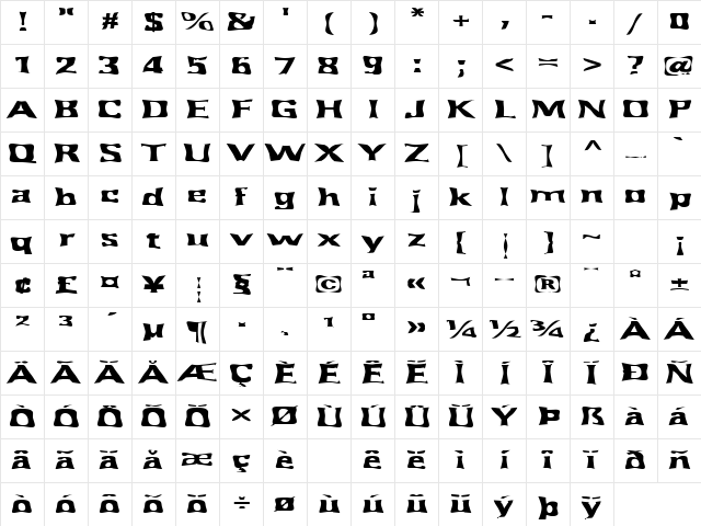 FZ WARPED 43 EX Normal Character Map