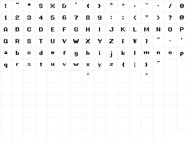 G.B.BOOT Regular Character Map