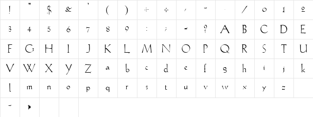 Gabel Lite Regular Lite Character Map