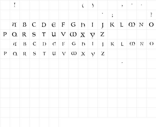 GaboniSCapsSSK Regular Character Map