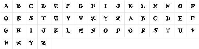Gadzoox Bold Character Map
