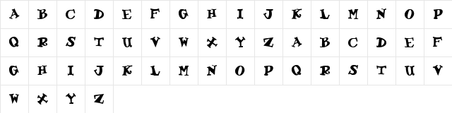 Gadzoox Bold Character Map