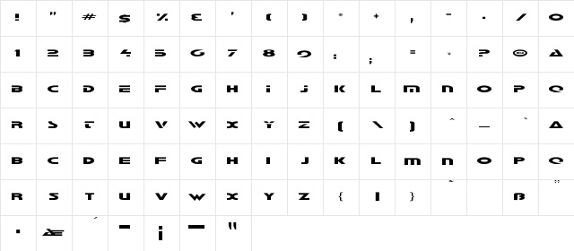 Galant Regular Character Map