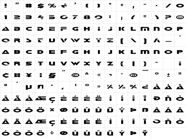 Galant Regular Character Map Galant Regular Character Map