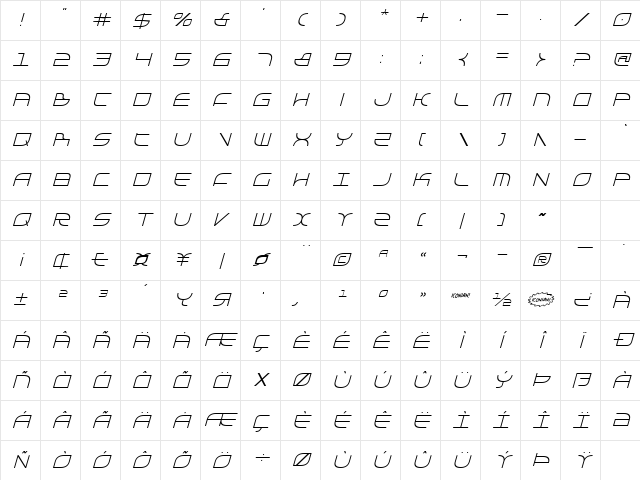 Galga Condensed Italic Condensed Italic Character Map Galga Condensed Italic Condensed Italic Character Map