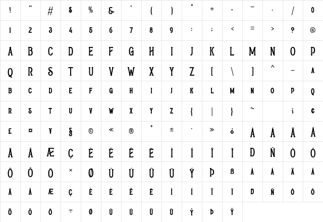 Galmoru Regular Character Map