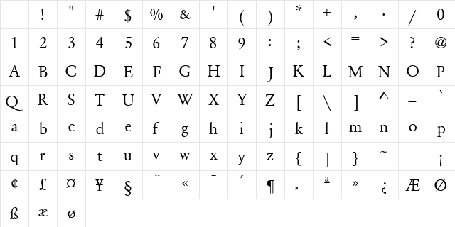 Garamond Semi Expanded SSi Semi Expanded Character Map Garamond Semi Expanded SSi Semi Expanded Character Map