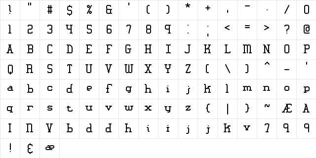 Amplitude BRK Normal Character Map