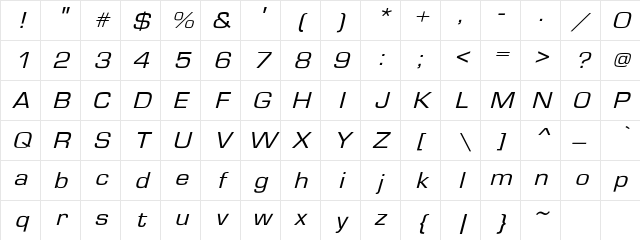 GardenwayExtO 2 Regular Character Map GardenwayExtO 2 Regular Character Map