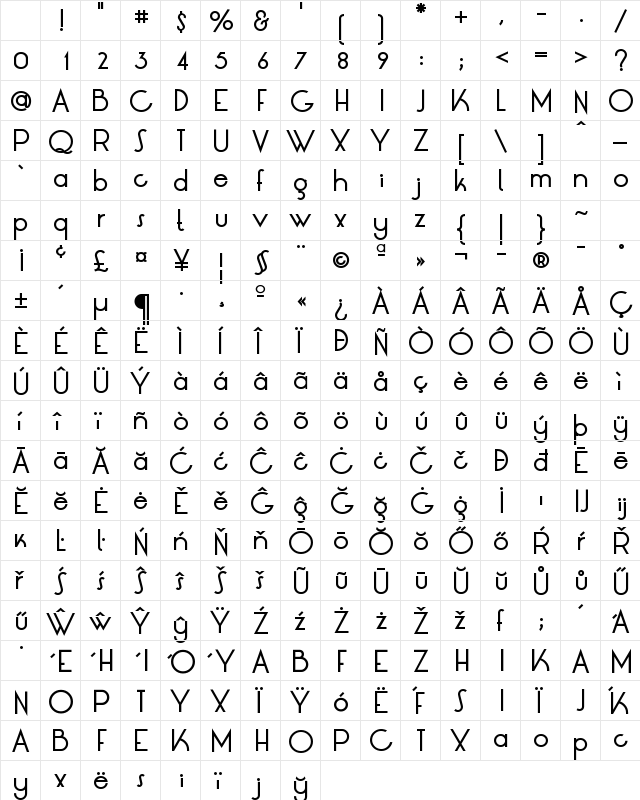 LT Oksana Medium Regular Character Map LT Oksana Medium Regular Character Map