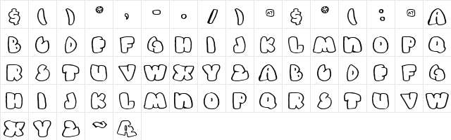 Gas Huffer Phat Regular Character Map