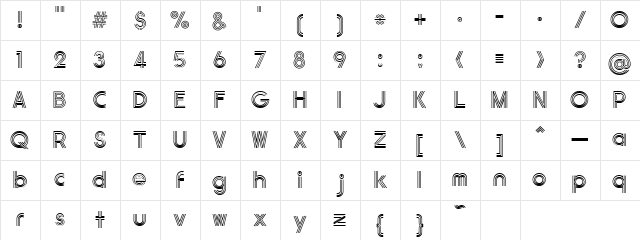 GauFontExpositionR Regular Character Map