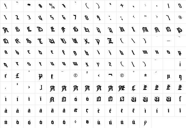 Good City Lefty Not Plain Regular Character Map Good City Lefty Not Plain Regular Character Map