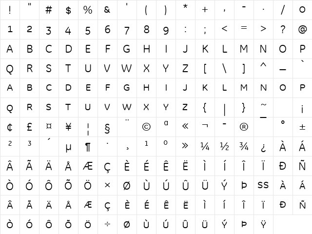 GE Inspira Small Caps Regular Character Map