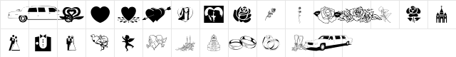 GE Wedding Bliss Regular Character Map GE Wedding Bliss Regular Character Map