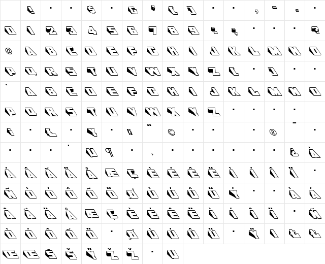 GE Wedgie Regular Character Map