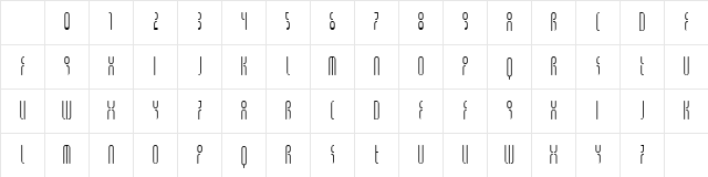 Gen3000 Thin Character Map Gen3000 Thin Character Map
