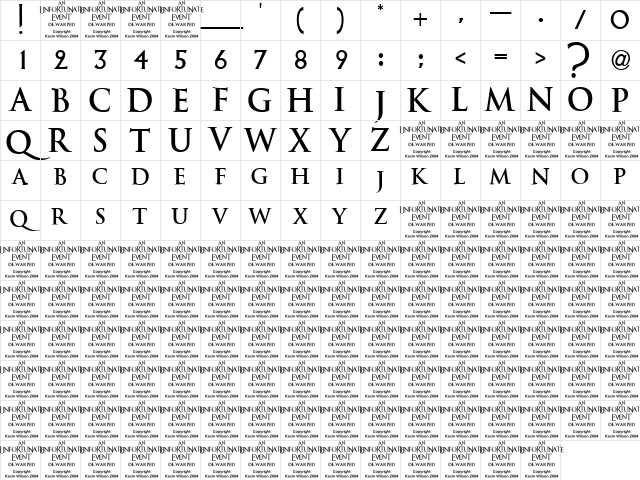 An Unfortunate Event DeWarped Regular Character Map