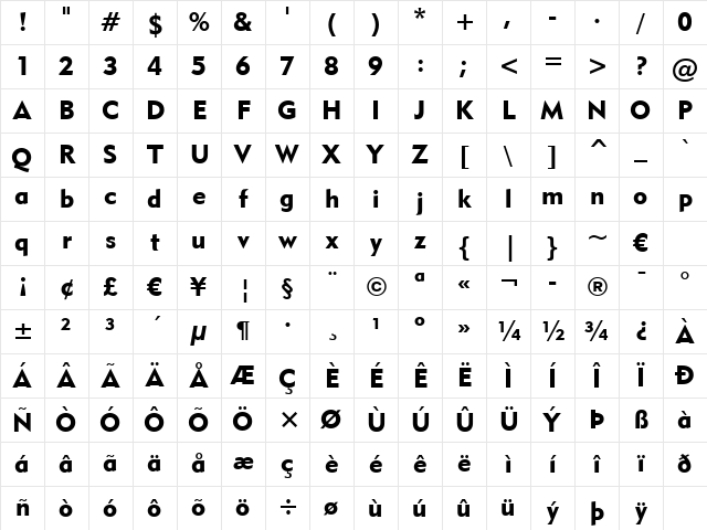 Geometr415 Blk BT Black Character Map
