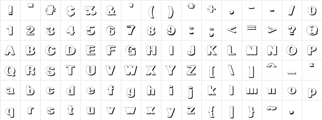 geometric RegularShadow Character Map geometric RegularShadow Character Map