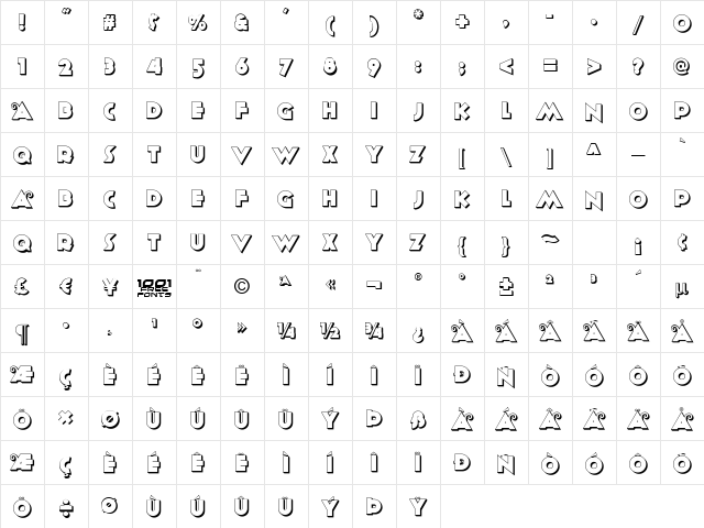 Anagram Shadow NF Regular Character Map