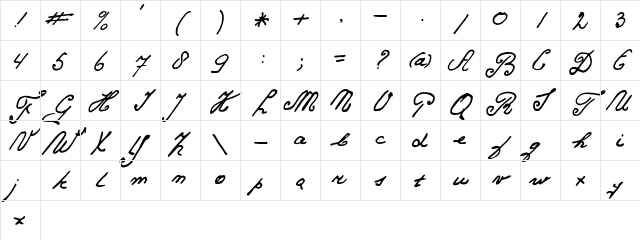 Gerards Gold Regular Character Map Gerards Gold Regular Character Map