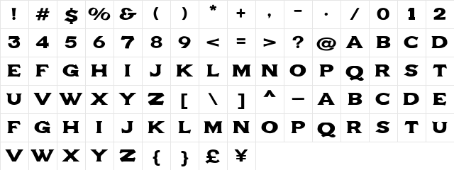 Gesone Font Regular Character Map