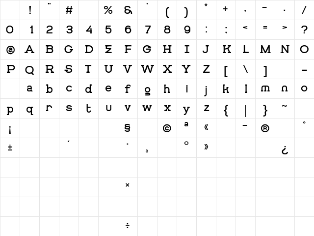 Getboreg Slab Regular Character Map Getboreg Slab Regular Character Map