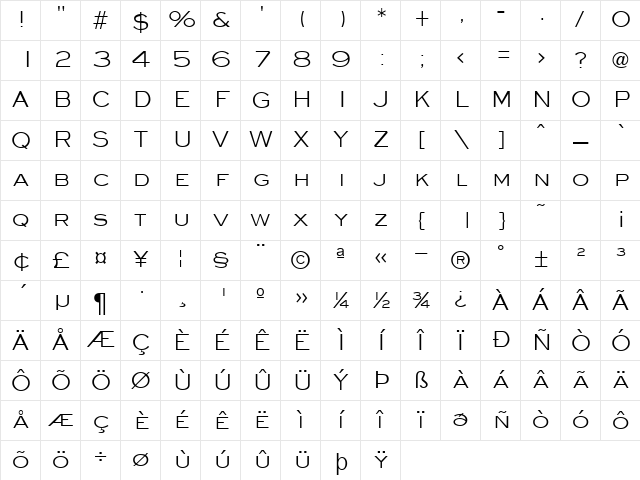 GE Arroyo Caps Regular Character Map GE Arroyo Caps Regular Character Map