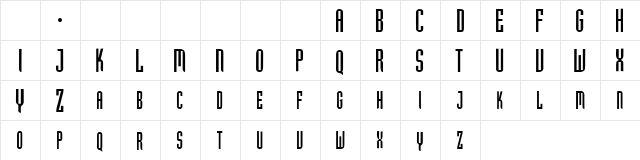 GF Hubert Caps Normal Character Map GF Hubert Caps Normal Character Map