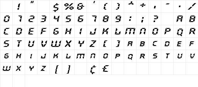 GhostMachineExtended Oblique Character Map