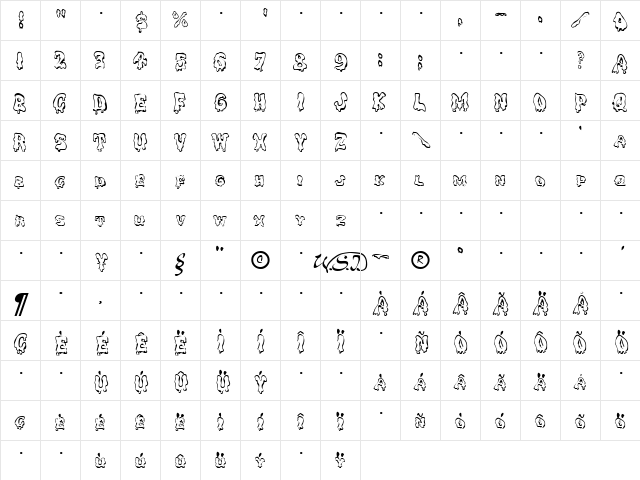 GhoulyCaps normal Character Map