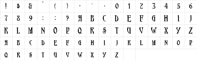 KostnerSCapsSSK Bold Character Map KostnerSCapsSSK Bold Character Map