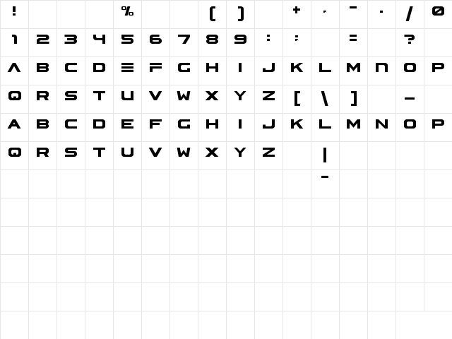 ASTERA Regular Character Map