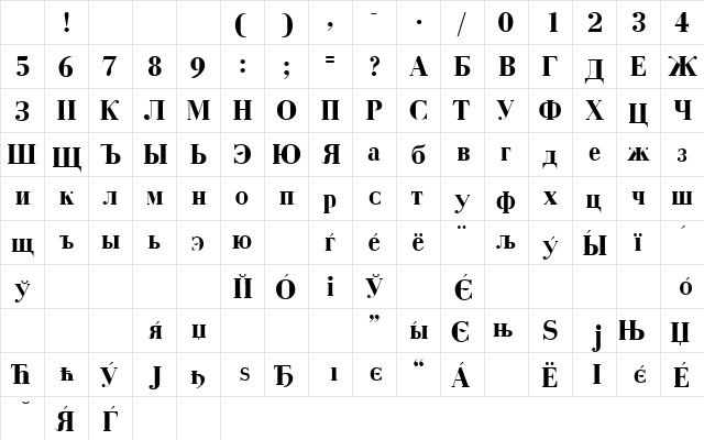 AnastasiaSSK Bold Character Map AnastasiaSSK Bold Character Map