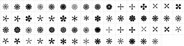 Asterisp Alpha Regular Character Map Asterisp Alpha Regular Character Map