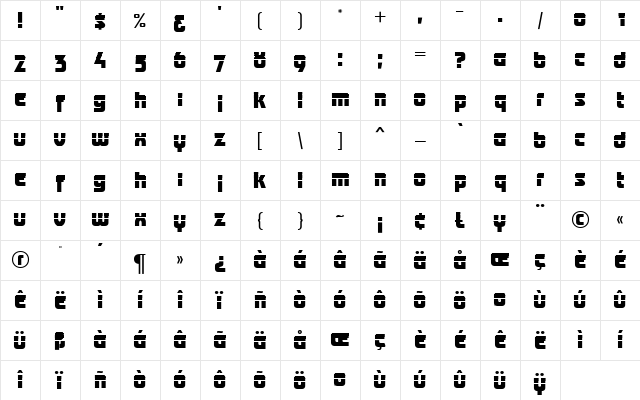 Anatol MN Regular Character Map