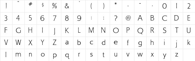 A&amp;S Sign Gothic Regular Character Map